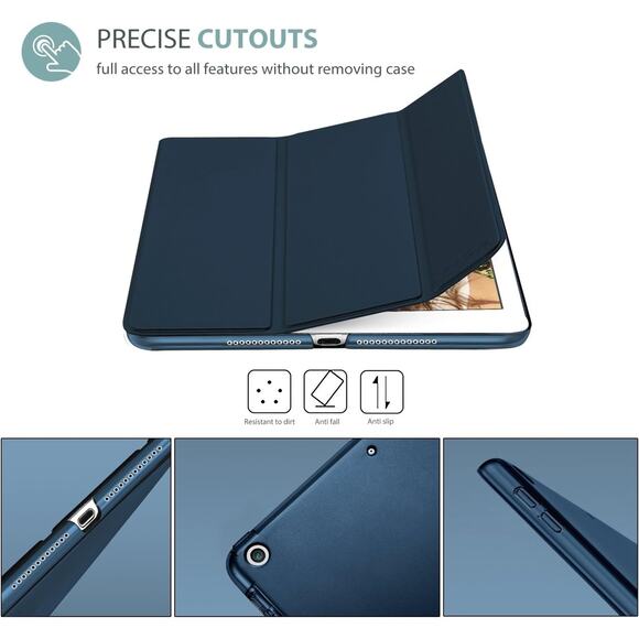 ProCase Smart Case iPad 9.7 5th 6th Gen Slim Stand Cover Frosted Back Navy NEW - Picture 3 of 8